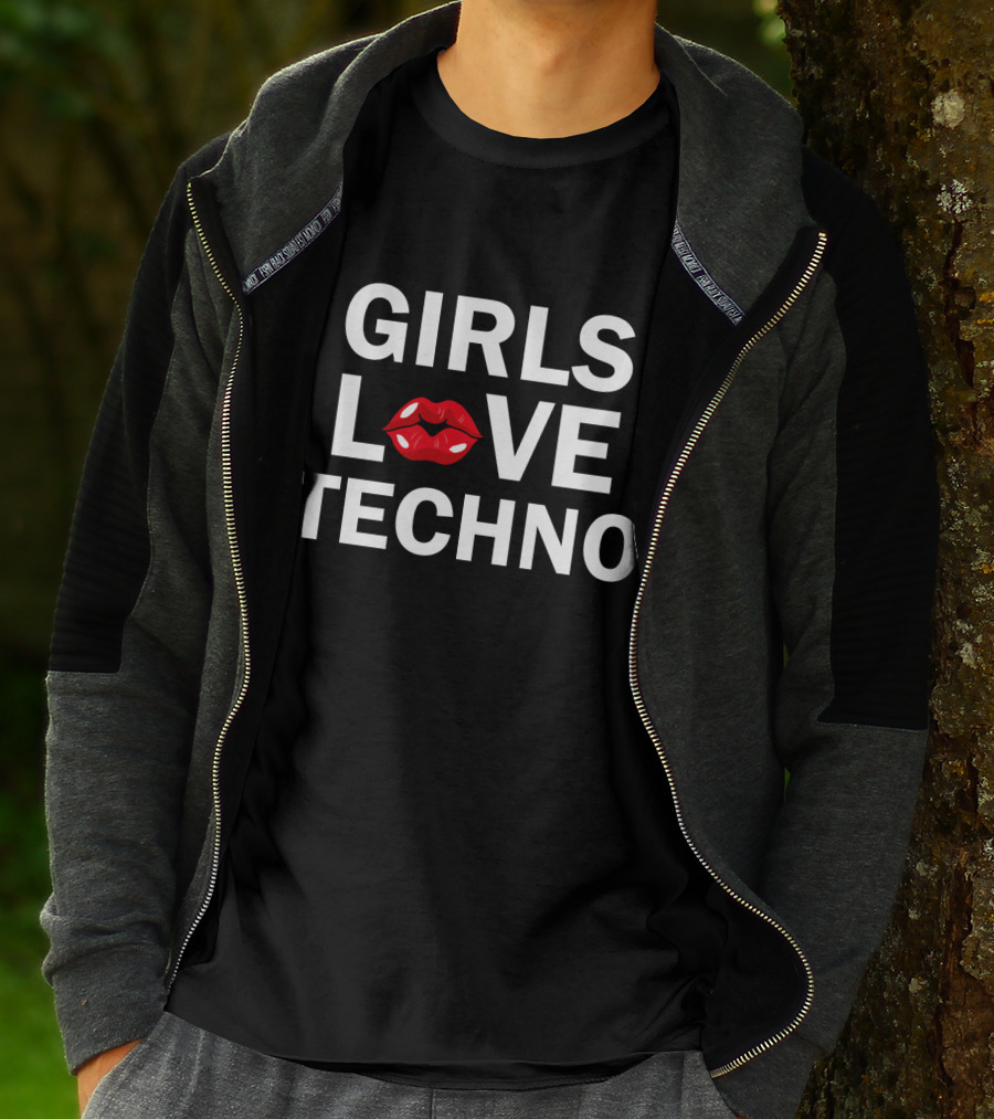 Girls Love Techno Lips T-Shirt