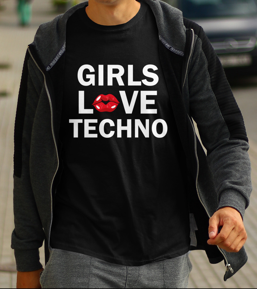 Girls Love Techno Lips T-Shirt