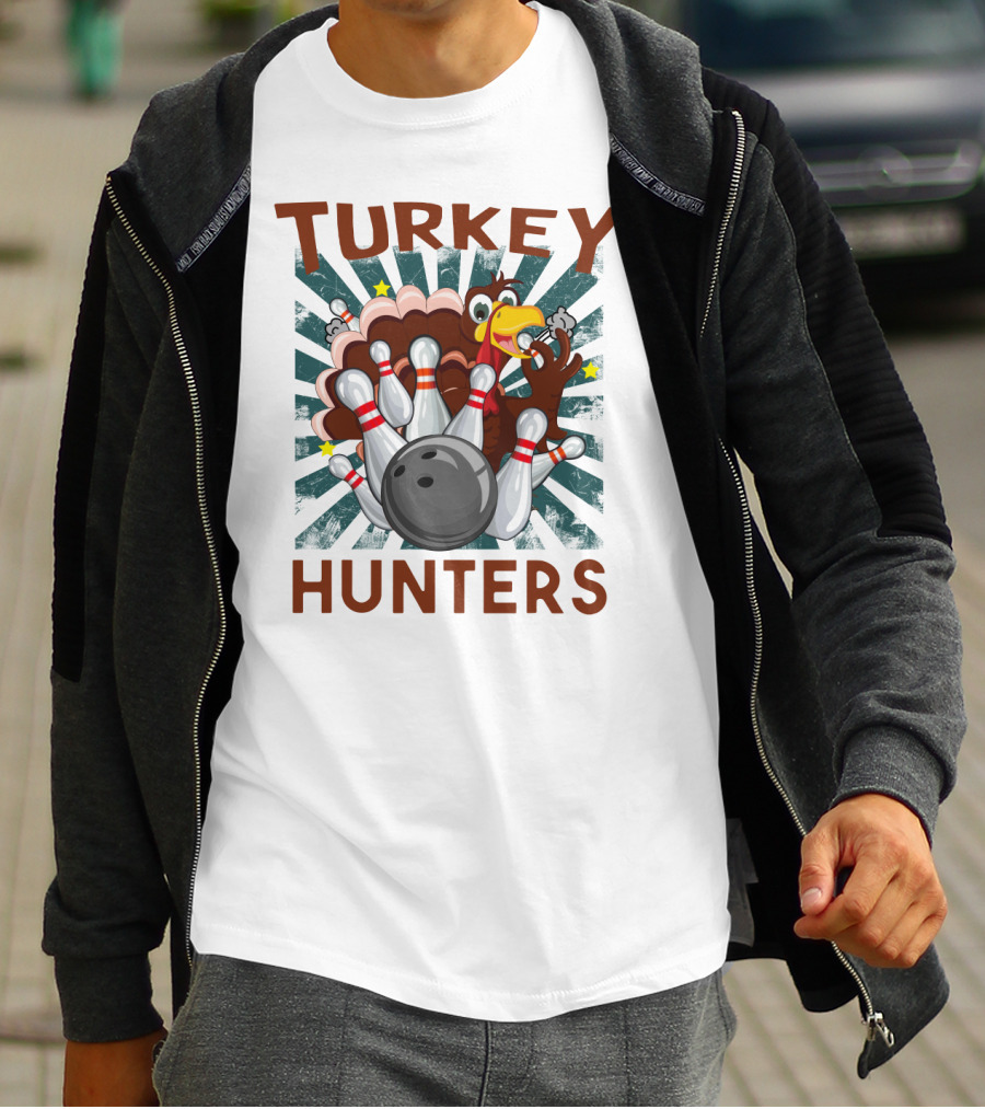 Turkey Bowling Pins Hunters Strikes T-Shirt
