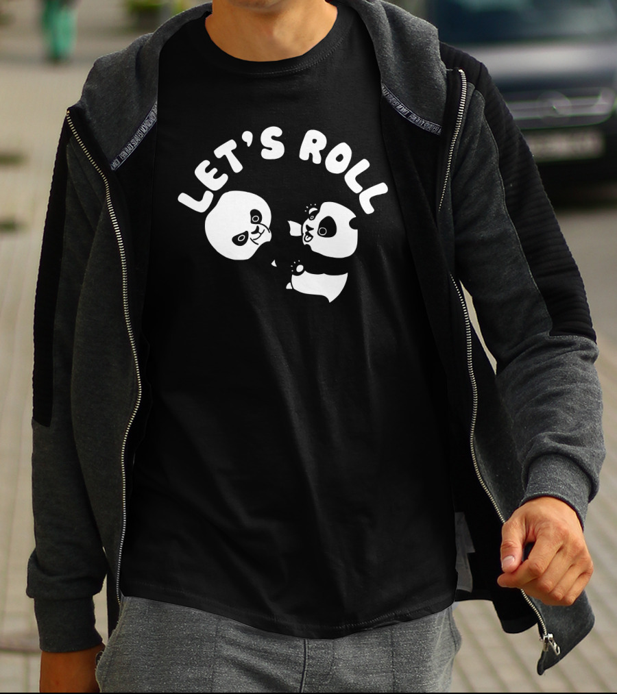 Let's Roll Jiu Jitsu Panda Duo Playful Grappling T-Shirt