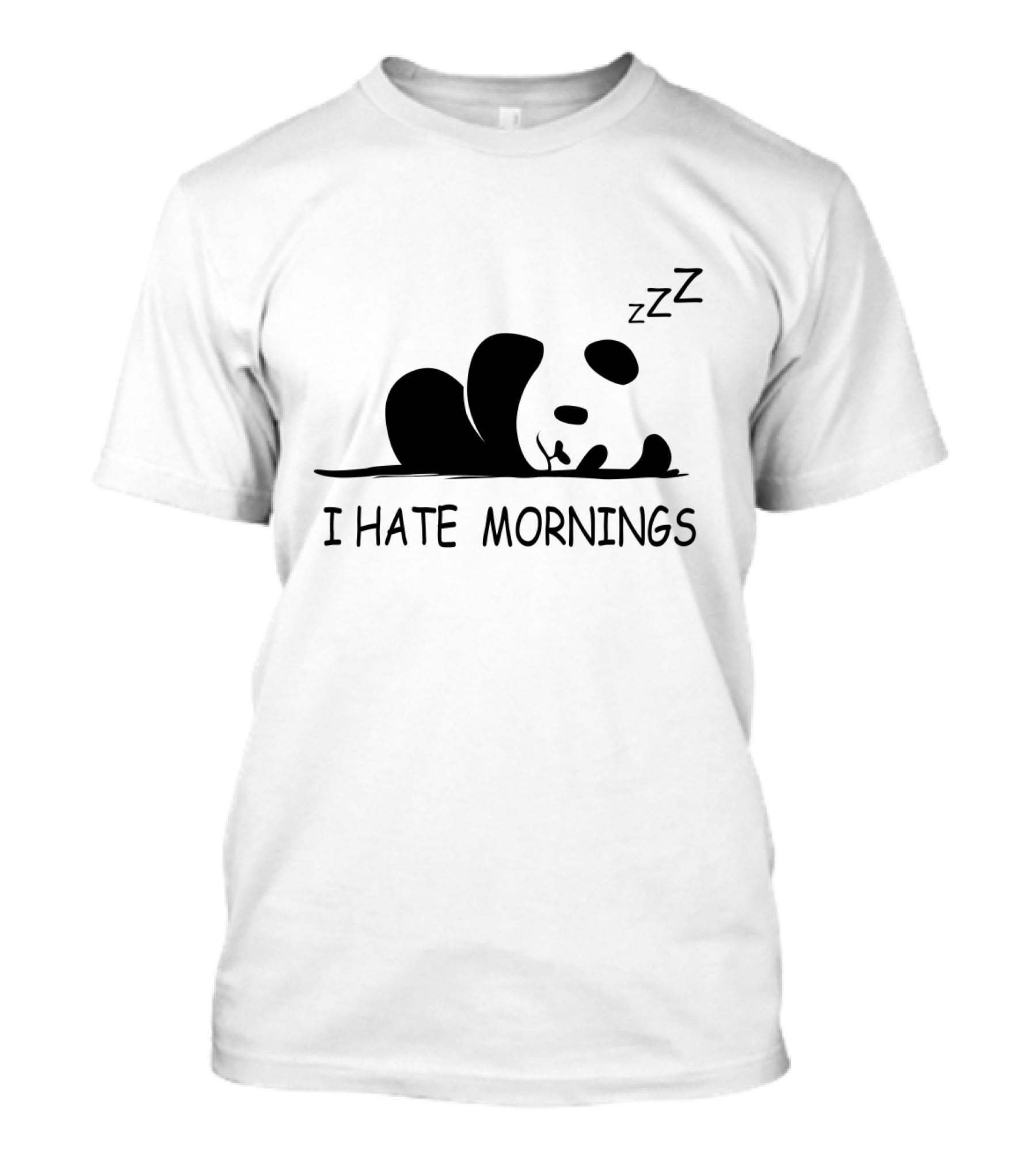 I Hate Mornings Sleeping Panda ZZZ T-Shirt