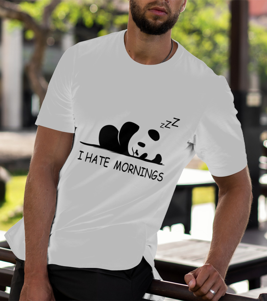 I Hate Mornings Sleeping Panda ZZZ T-Shirt