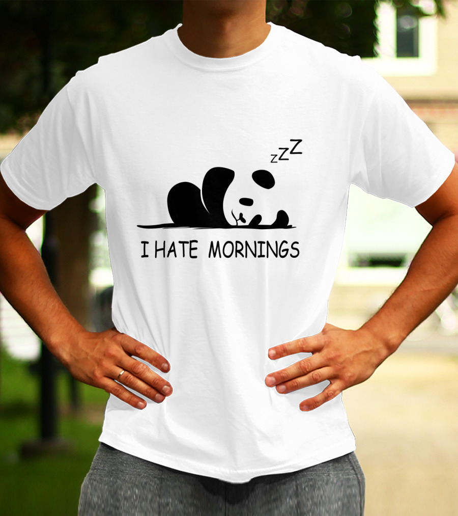 I Hate Mornings Sleeping Panda ZZZ T-Shirt