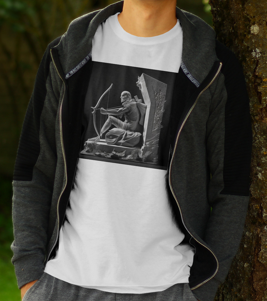 Ong Gia 3 Copy Old Man Archer Statue T-Shirt