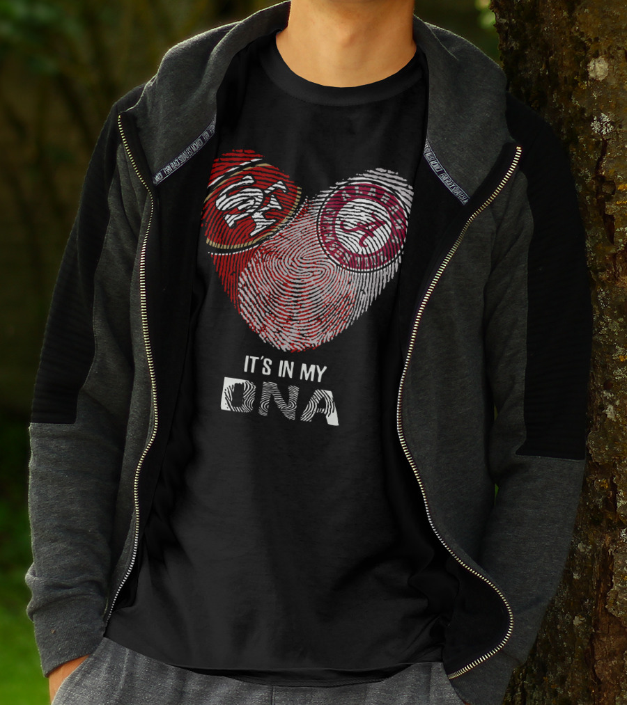 49ers Alabama It's In My Dna Fingerprint Heart T-Shirt