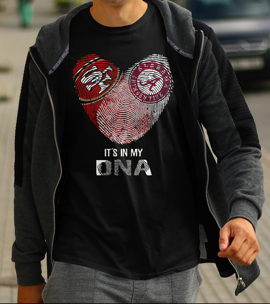 49ers Alabama It's In My Dna Fingerprint Heart T-Shirt