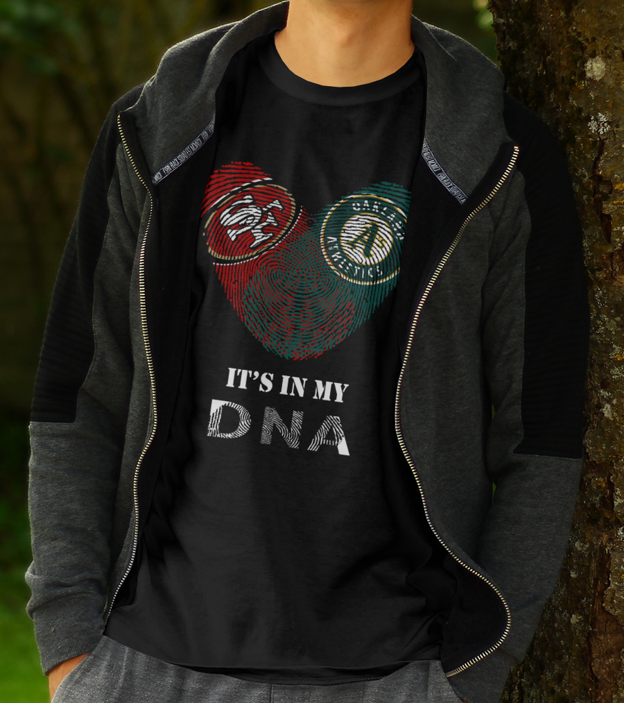 49ers Oakland Athletics Fingerprint Style Dna T-Shirt