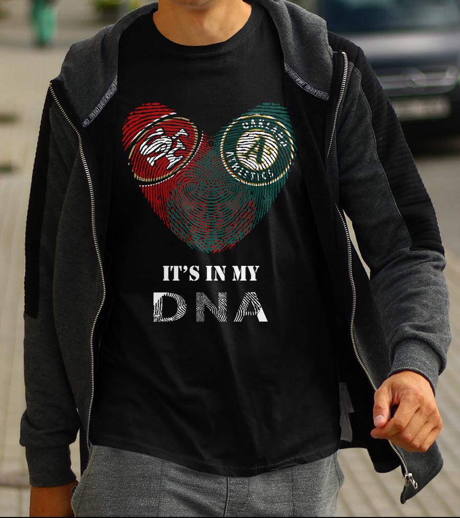 49ers Oakland Athletics Fingerprint Style Dna T-Shirt