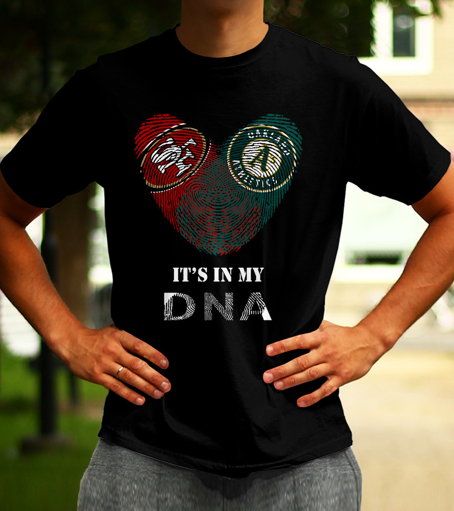 49ers Oakland Athletics Fingerprint Style Dna T-Shirt