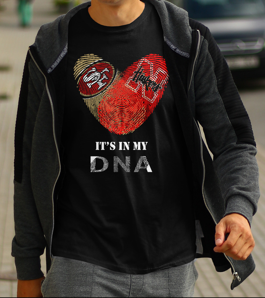 49Ers Nebraska Cornhuskers Fingerprint Heart DNA T-Shirt