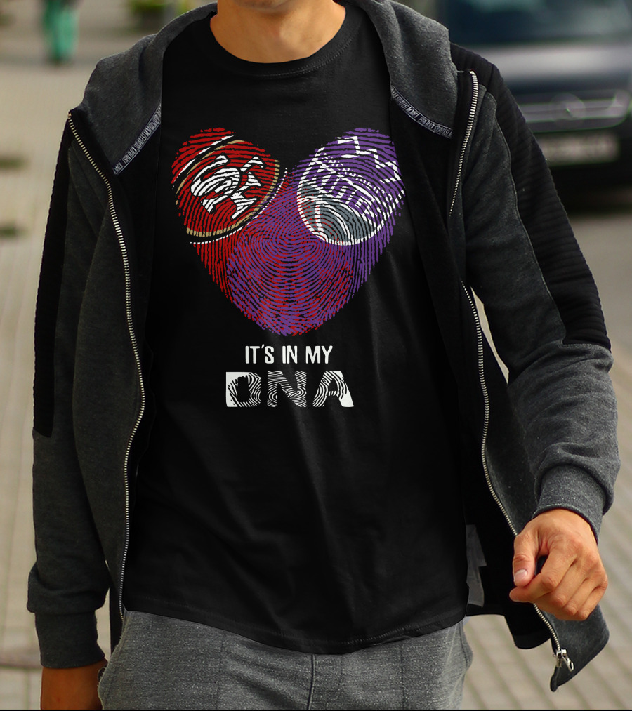 49Ers Sacramento Kings Heart Fingerprint It's In My DNA T-Shirt