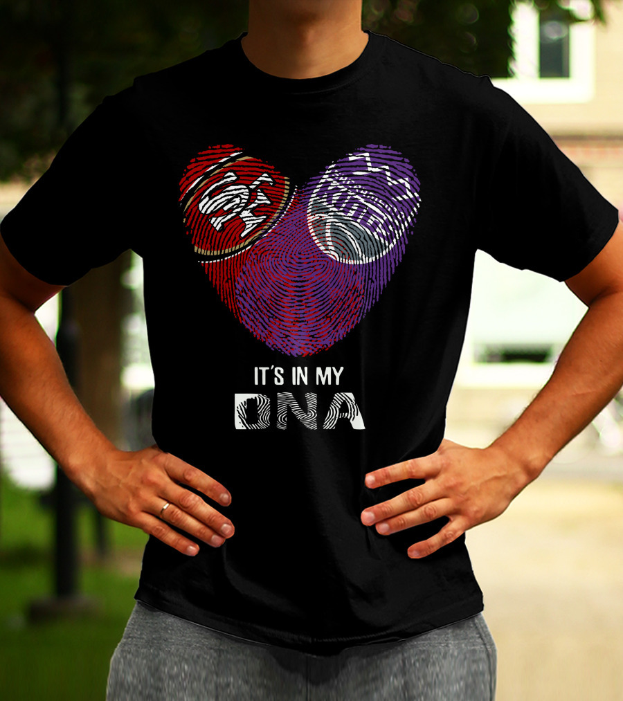 49Ers Sacramento Kings Heart Fingerprint It's In My DNA T-Shirt