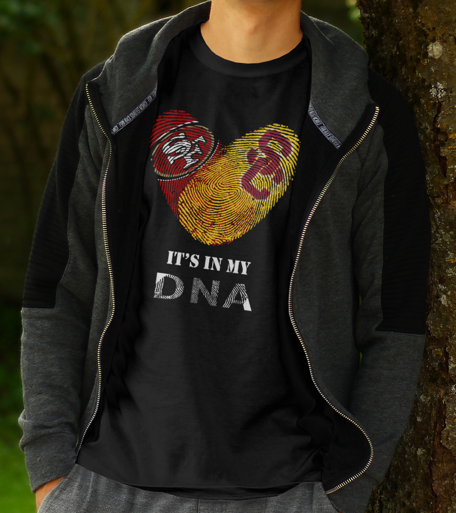49Ers USC Trojans DNA Fingerprint Heart T-Shirt