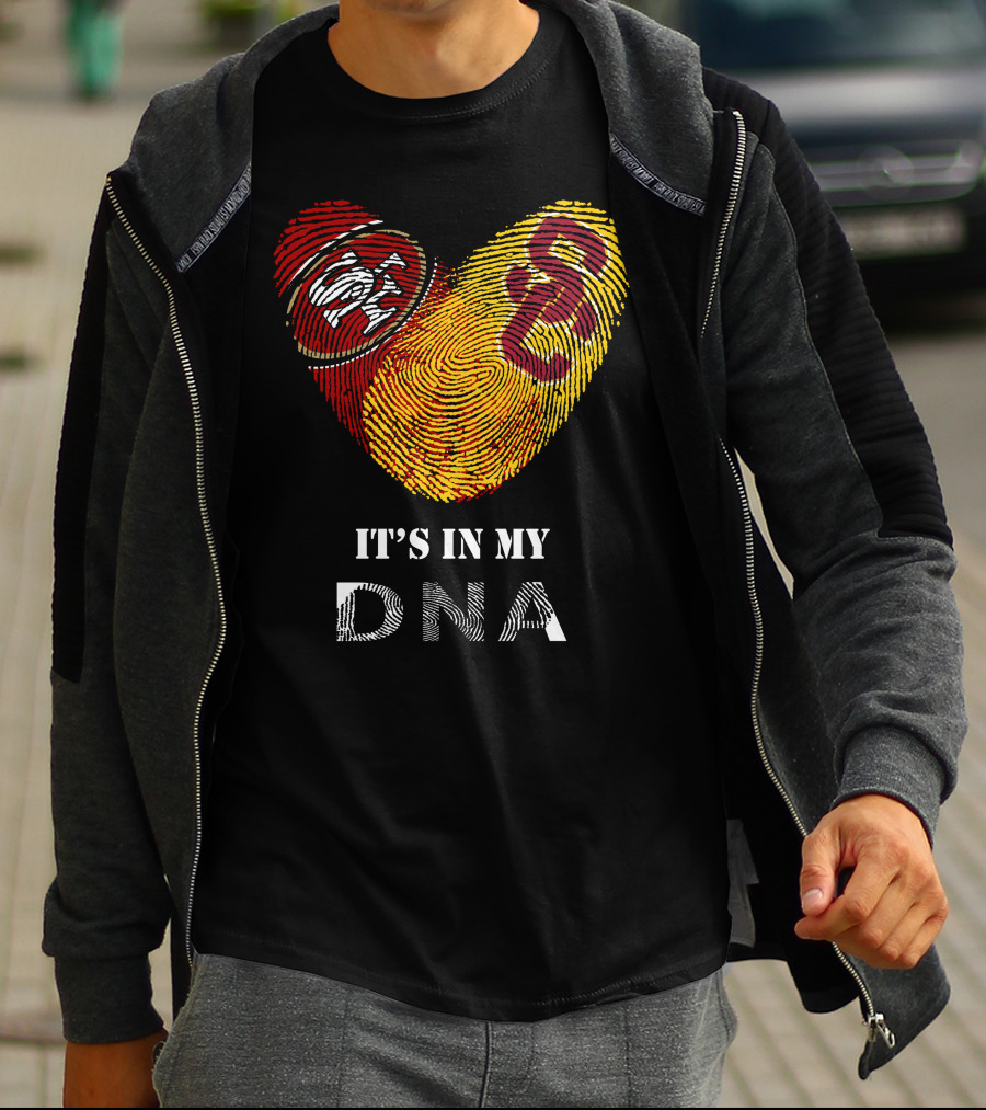 49Ers USC Trojans DNA Fingerprint Heart T-Shirt