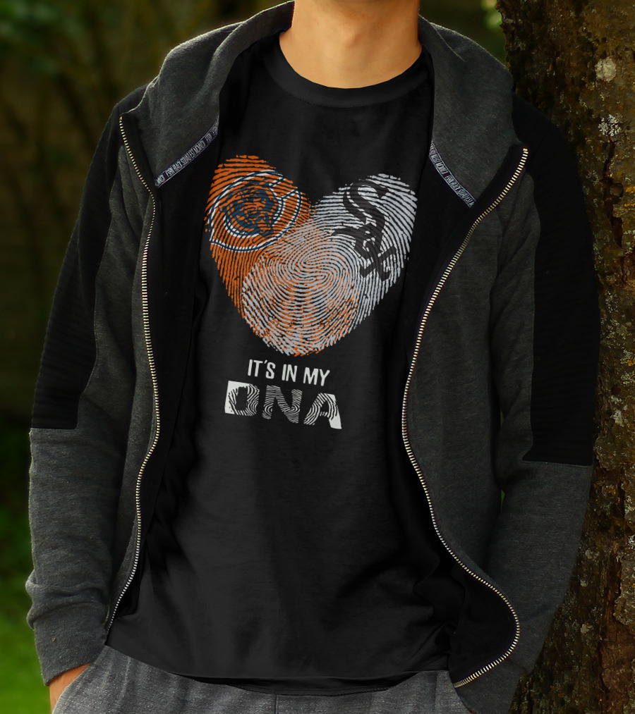 Bears White Sox It’s In My DNA Fingerprint Heart T-Shirt