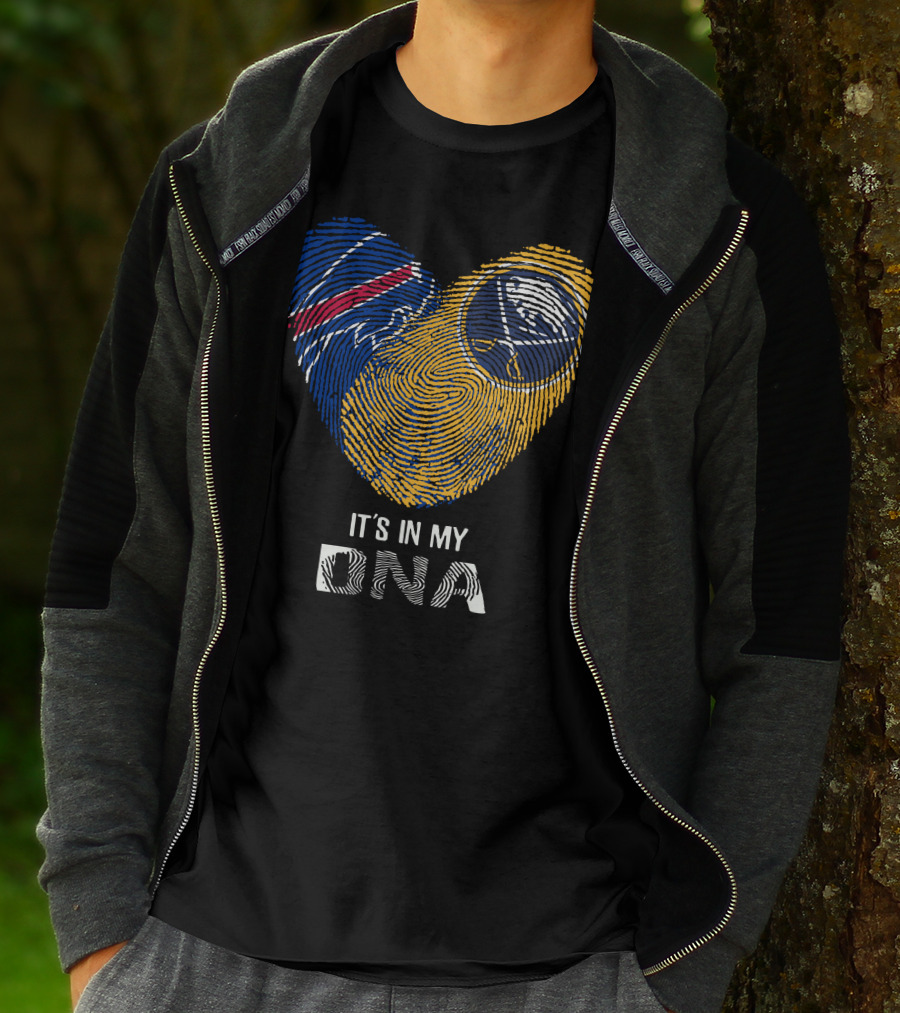 Bills Sabres Heart Fingerprint It's In My DNA T-Shirt