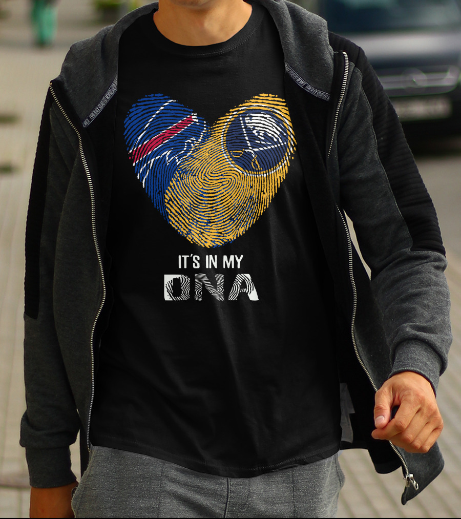 Bills Sabres Heart Fingerprint It's In My DNA T-Shirt