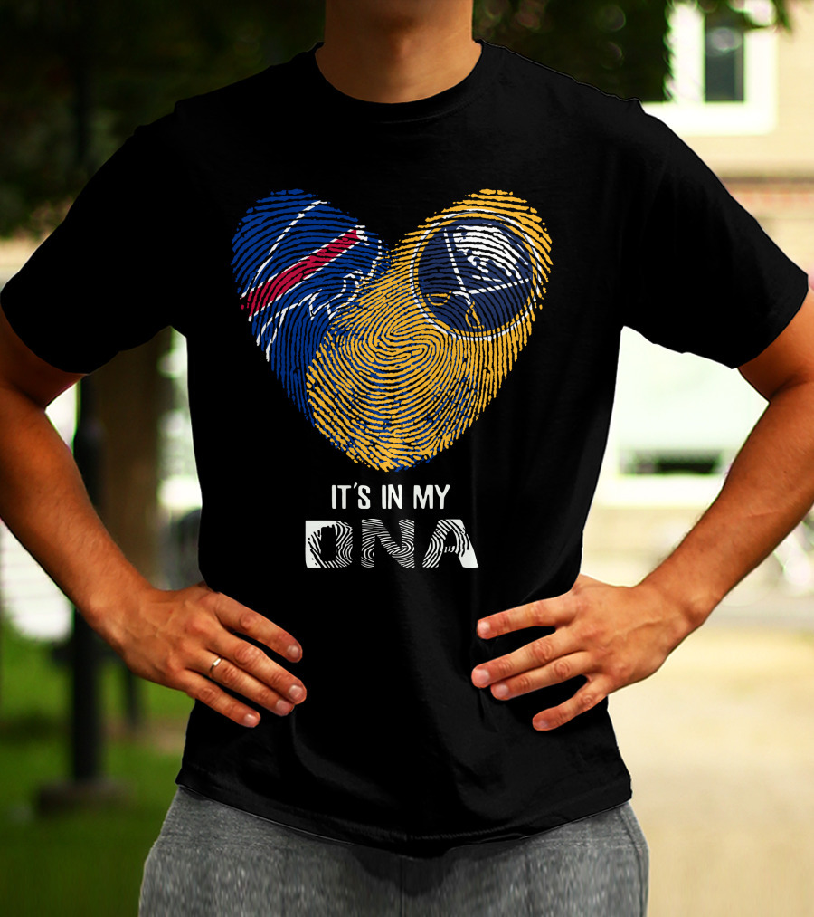 Bills Sabres Heart Fingerprint It's In My DNA T-Shirt