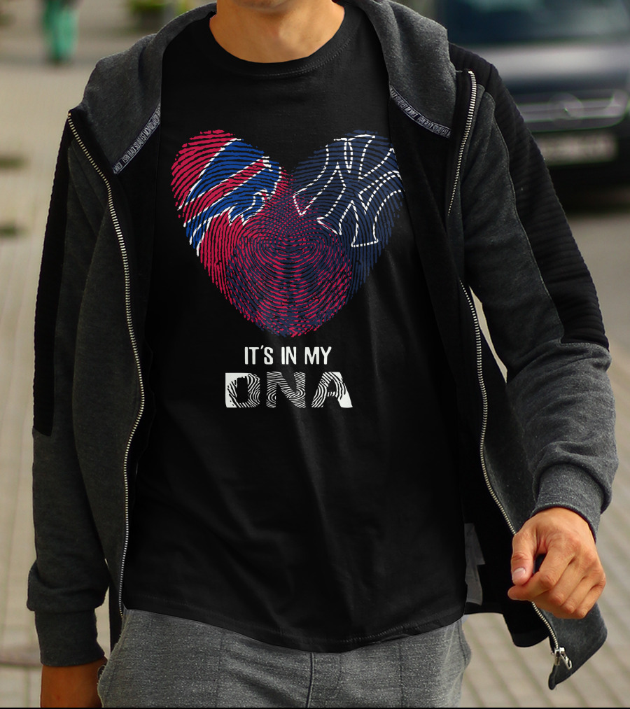 Bills Yankees It's In My DNA Fingerprint Heart T-Shirt