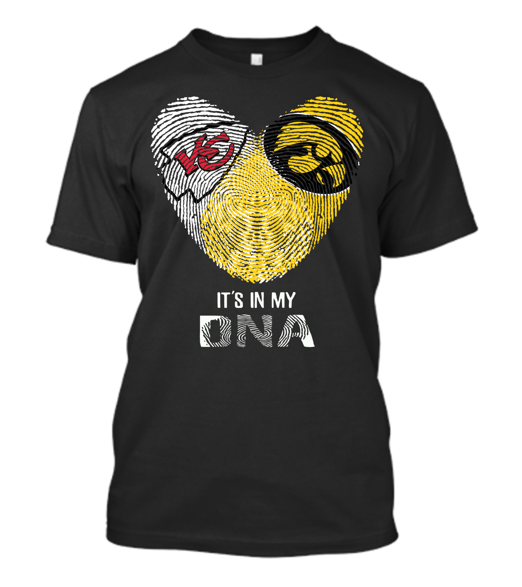 Chiefs Hawkeyes Heart Fingerprint It's In My DNA T-Shirt