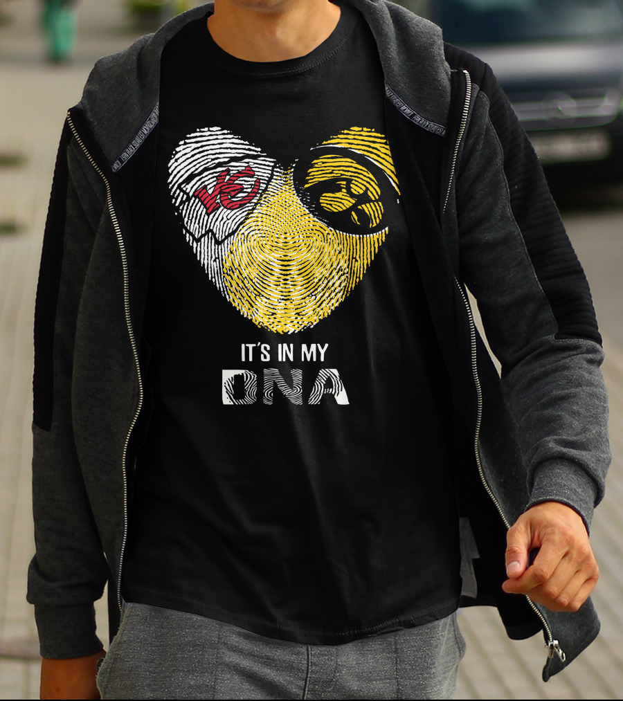 Chiefs Hawkeyes Heart Fingerprint It's In My DNA T-Shirt