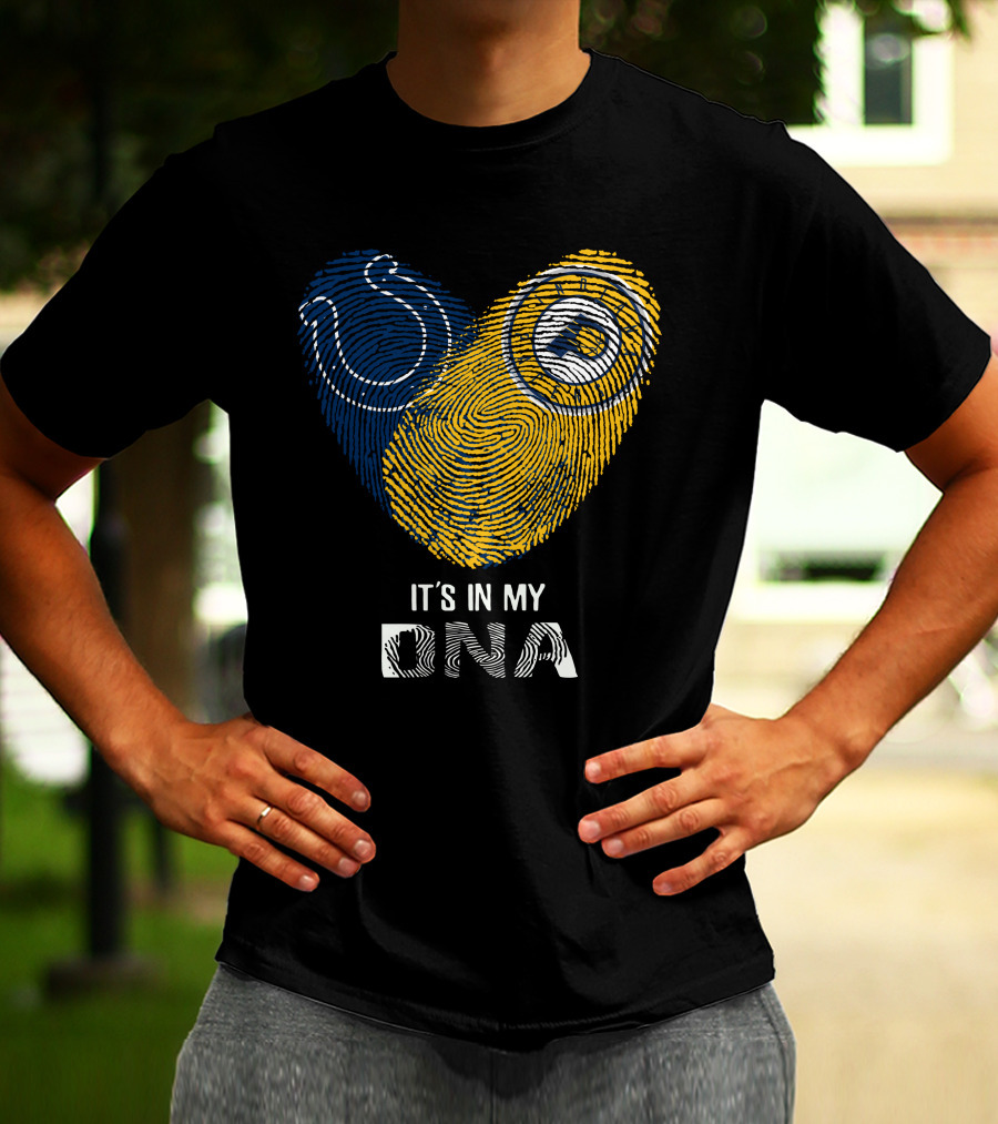 Colts Pacers It's In My Dna Heart Fingerprint Pride Indianapolis Fan T-Shirt