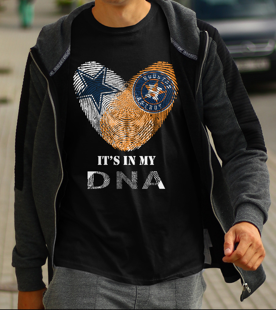 Cowboys Astros It's In My DNA Fingerprint T-Shirt