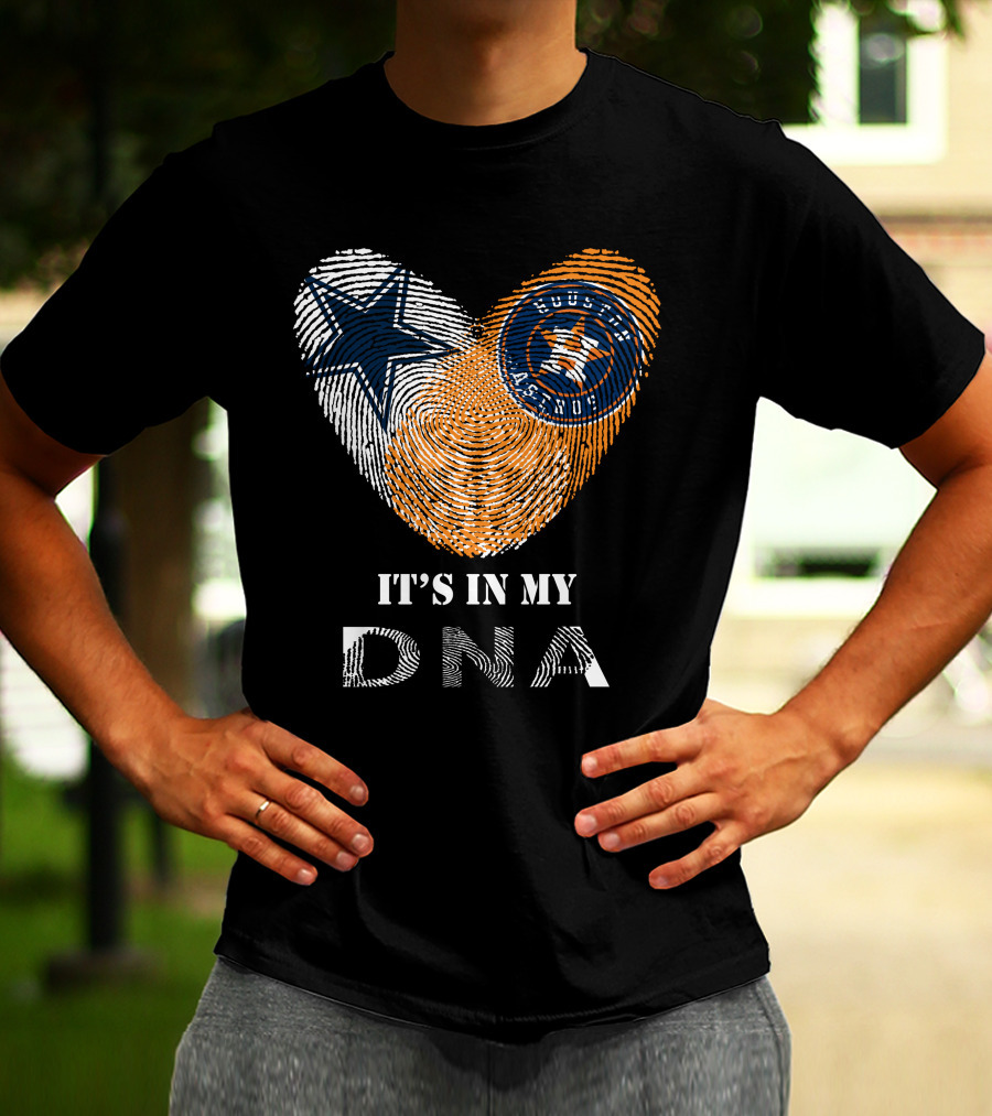 Cowboys Astros It's In My DNA Fingerprint T-Shirt
