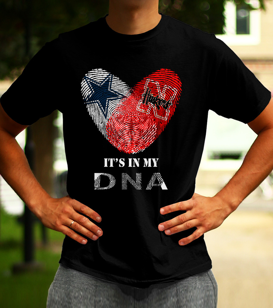Cowboys Huskers It's In My DNA Fingerprint T-Shirt