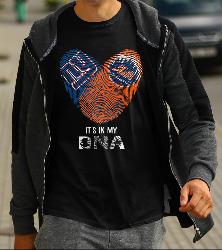 Giants Mets It's In My DNA Fingerprint Heart T-Shirt