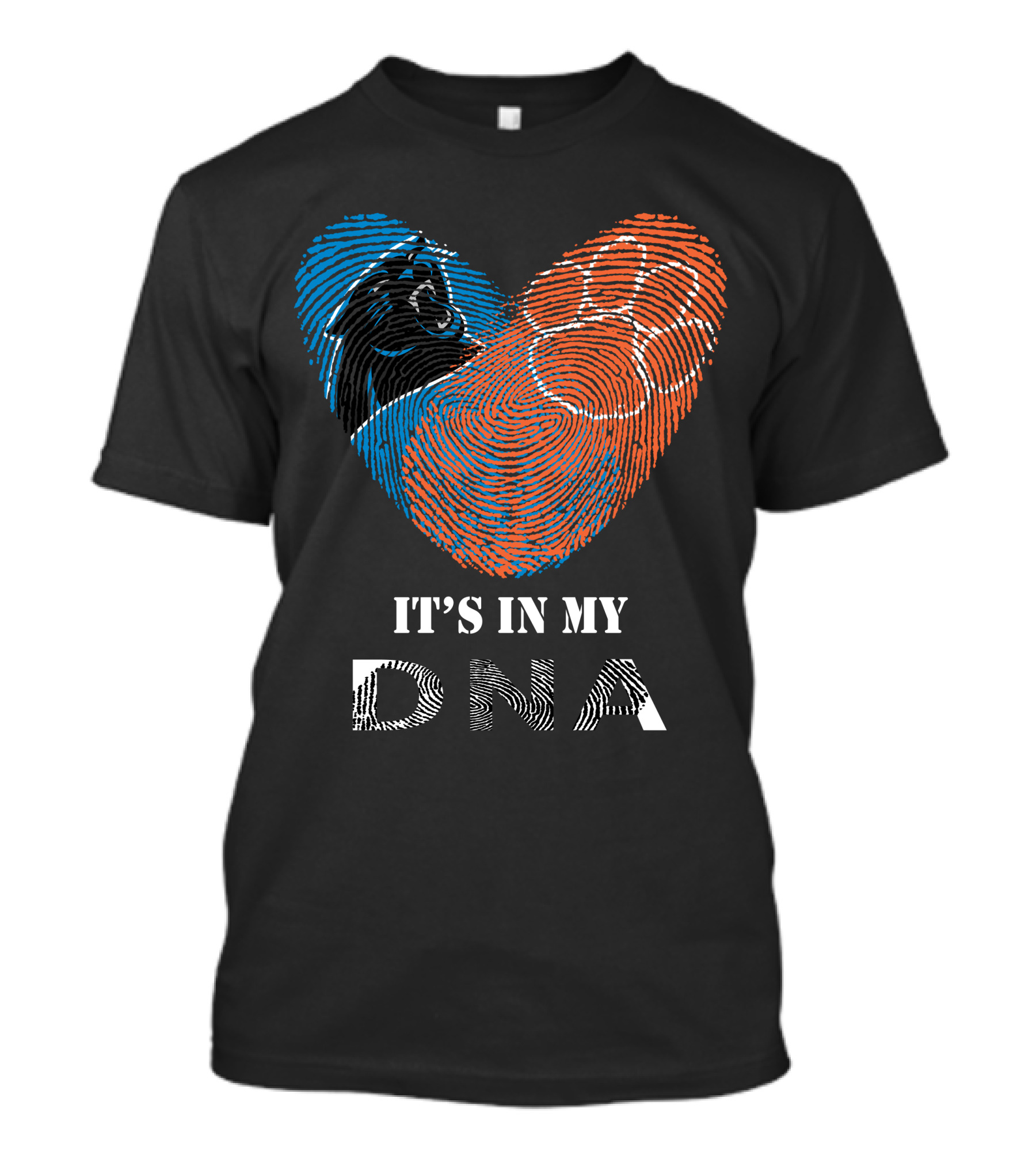 Panthers Clemson Tigers Heart Fingerprint Paw It's In My Dna T-Shirt