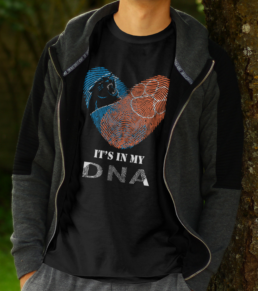 Panthers Clemson Tigers Heart Fingerprint Paw It's In My Dna T-Shirt