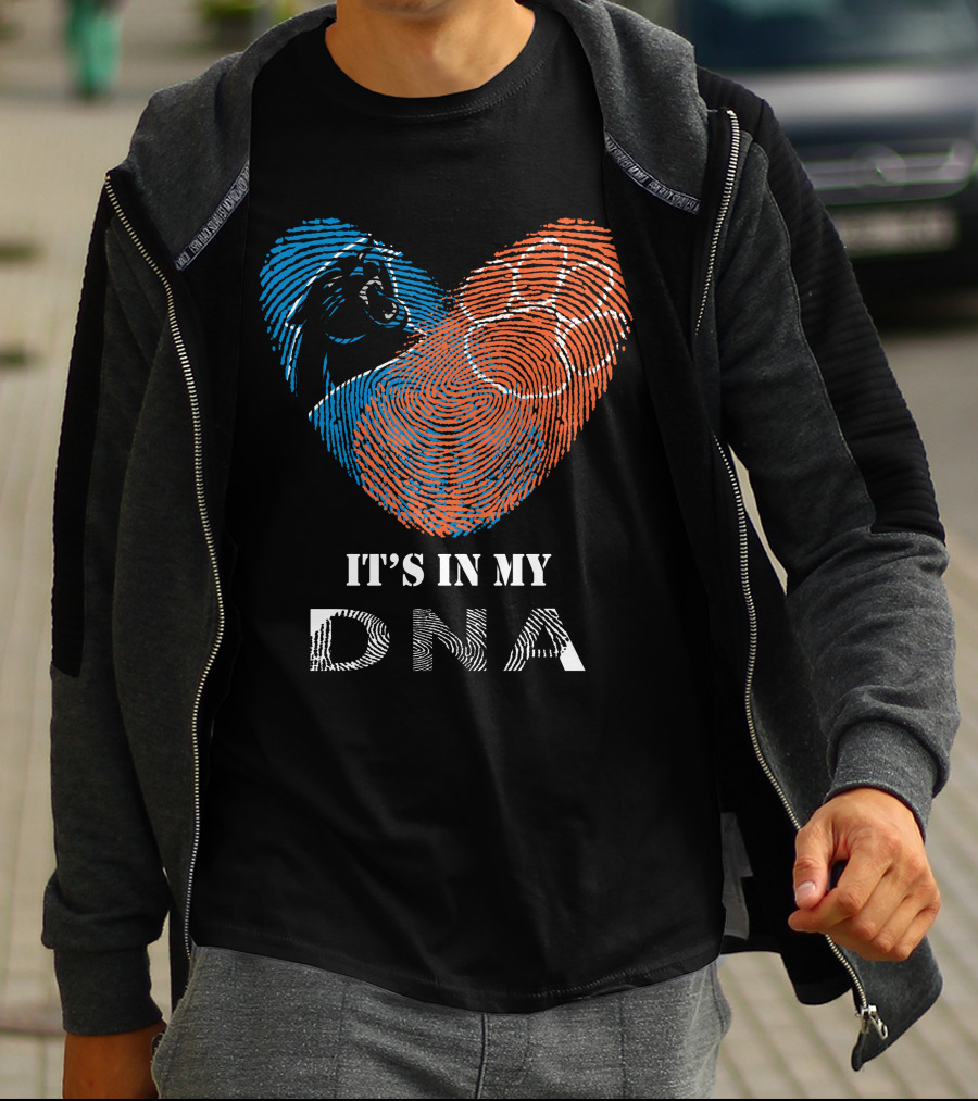 Panthers Clemson Tigers Heart Fingerprint Paw It's In My Dna T-Shirt