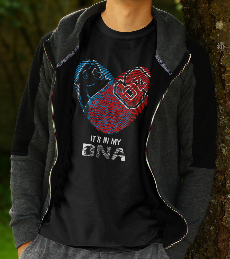 Panthers NC State Fingerprint Heart It's In My DNA T-Shirt