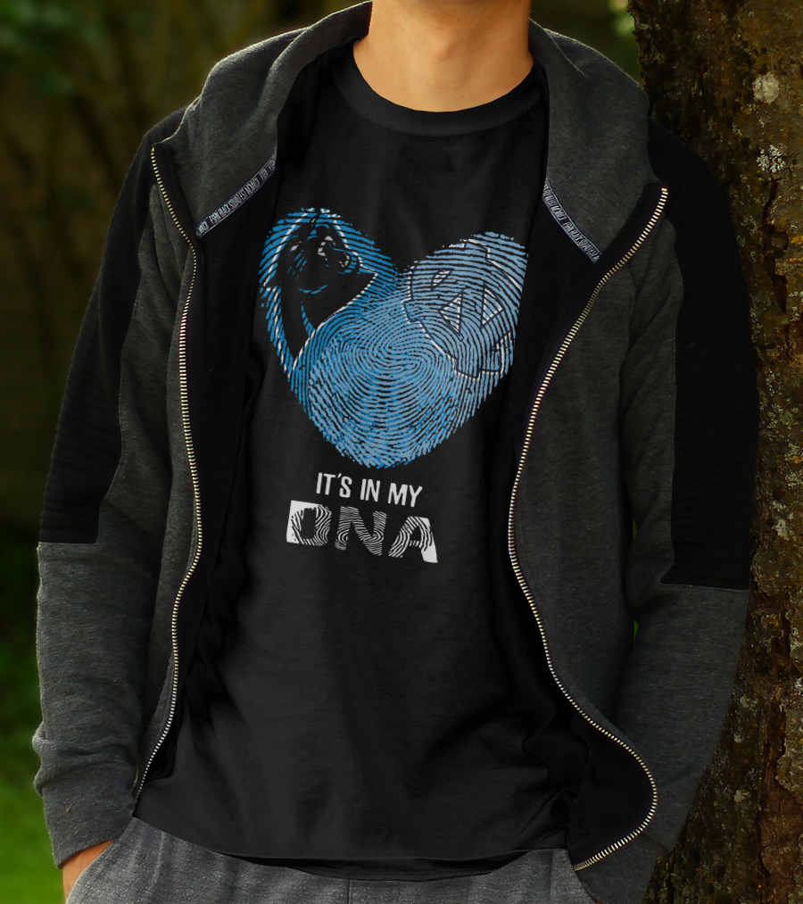 Panthers Tar Heels It's In My DNA Fingerprint Heart T-Shirt