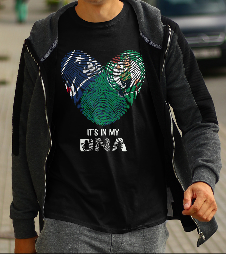 Patriots Celtics Heart DNA Fingerprint με τα λογὀτυπα των Patriots και Celtics T-Shirt