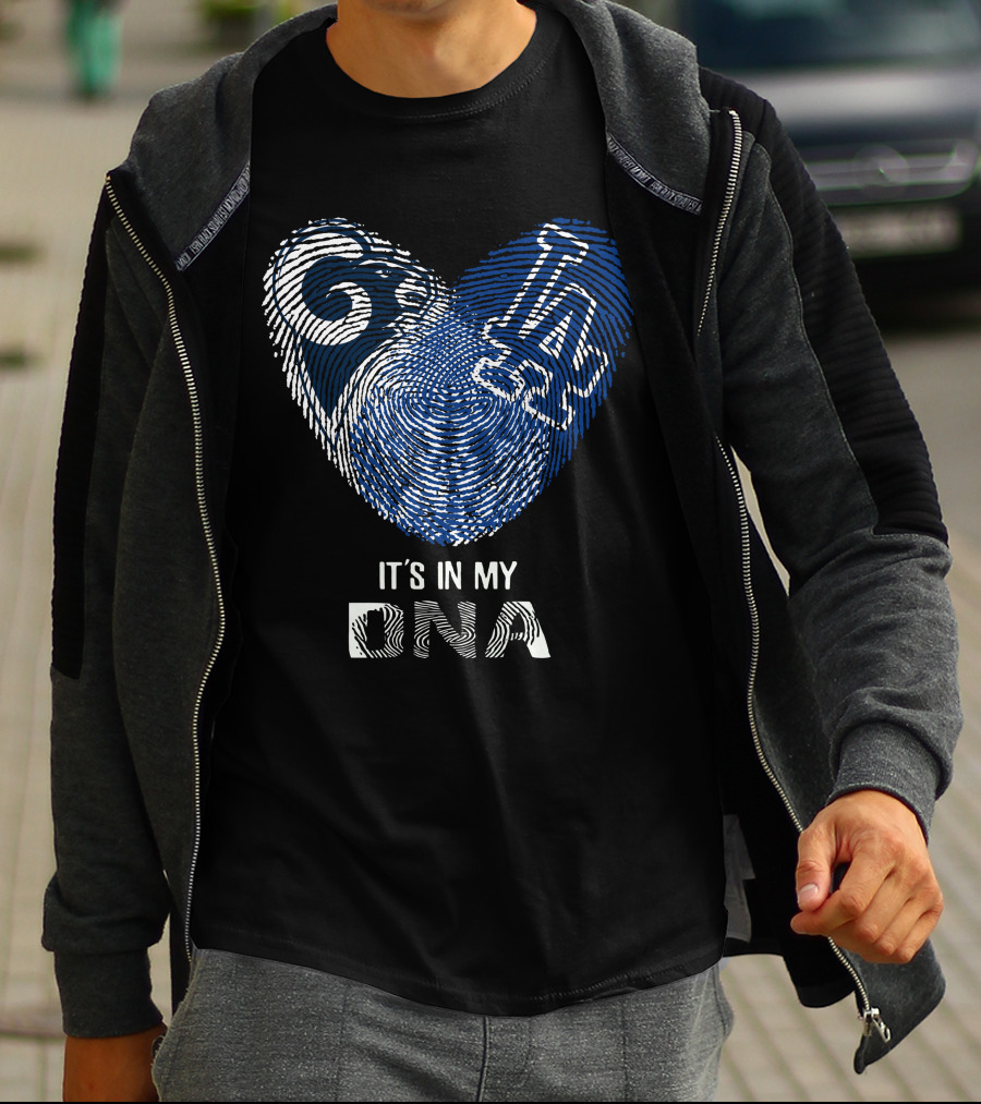 Rams Dodgers It's In My DNA Fingerprint Heart T-Shirt
