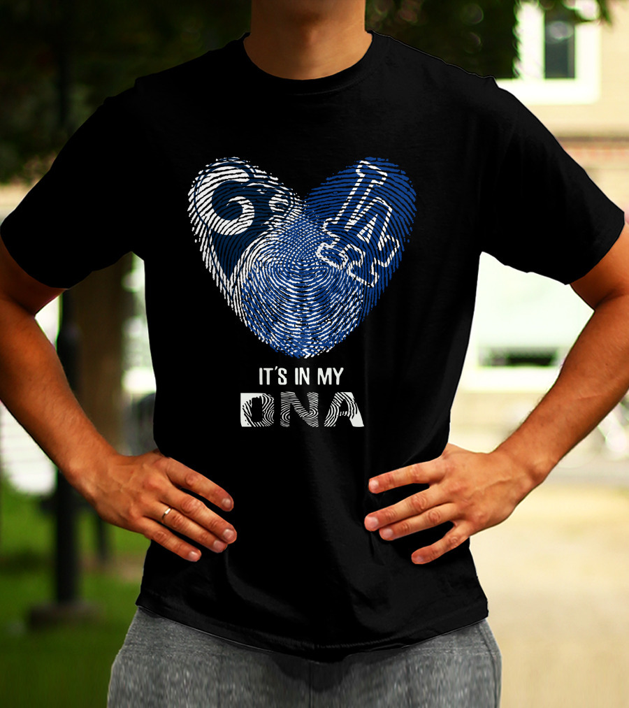 Rams Dodgers It's In My DNA Fingerprint Heart T-Shirt