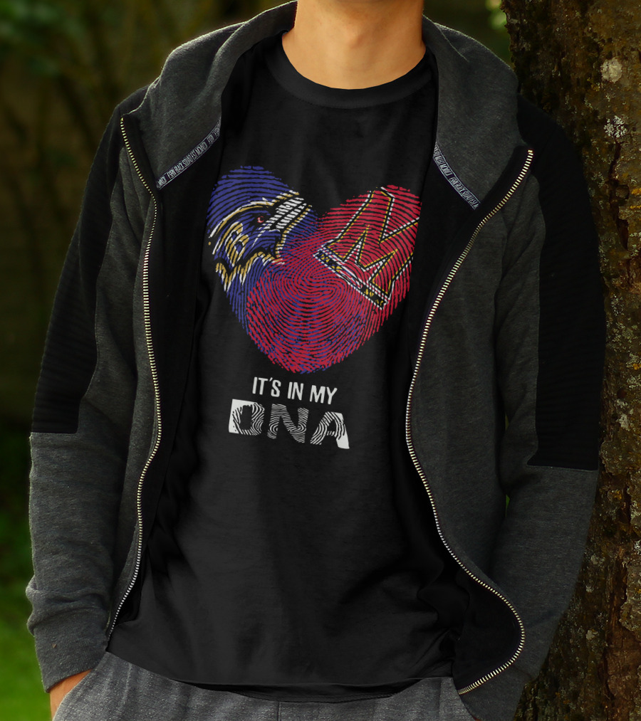 Ravens Maryland Terrapins Heart-Shaped Fingerprint It's In My DNA T-Shirt