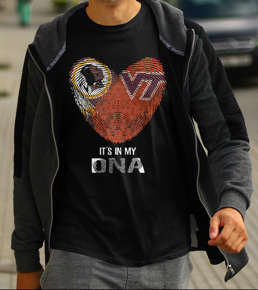 Washington Redskins Vt Hokies It's In My Dna T-Shirt