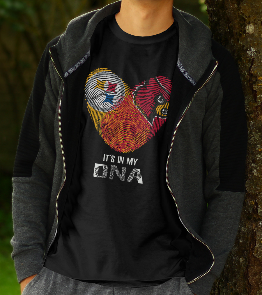 Steelers Cardinals It's In My DNA Fingerprint Heart T-Shirt