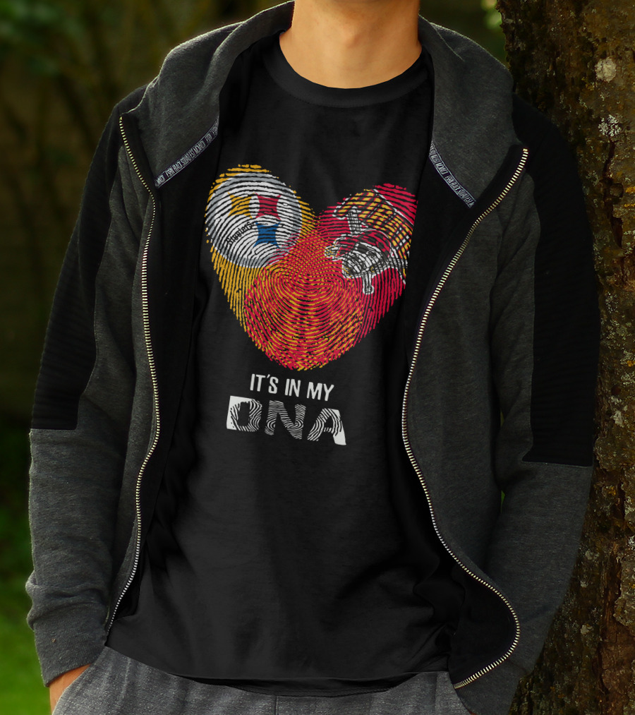 Steelers Pirates It’s In My DNA Fingerprint Heart T-Shirt