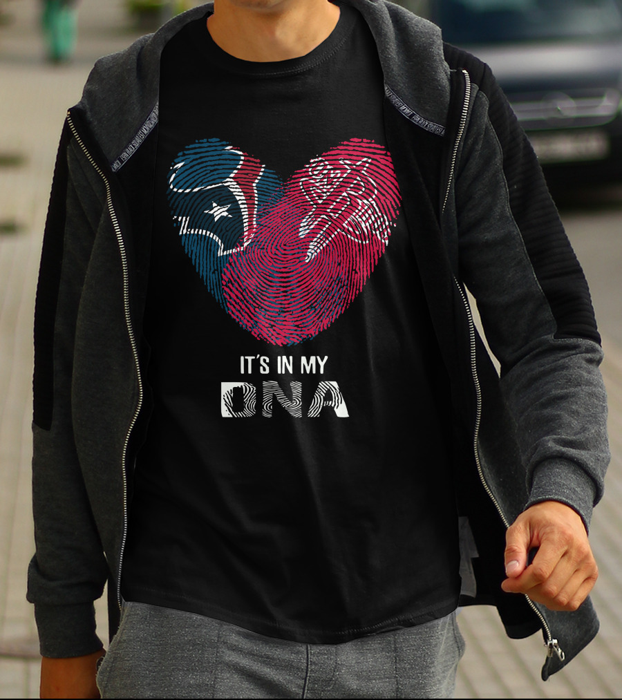 Texans Rockets Fingerprint Heart It's In My DNA T-Shirt