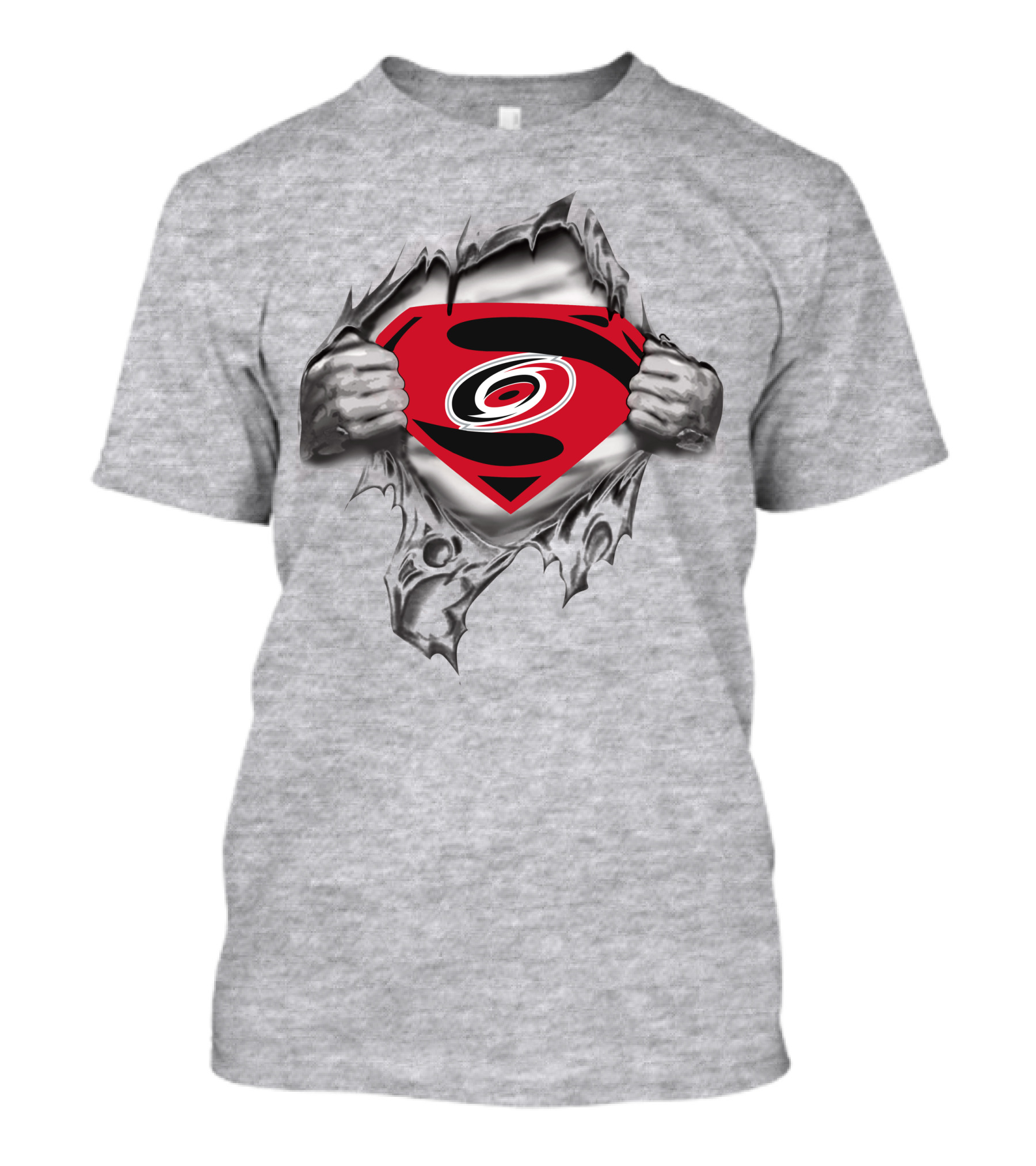 Carolina Hurricanes Superman Logo Torn Chest T-Shirt