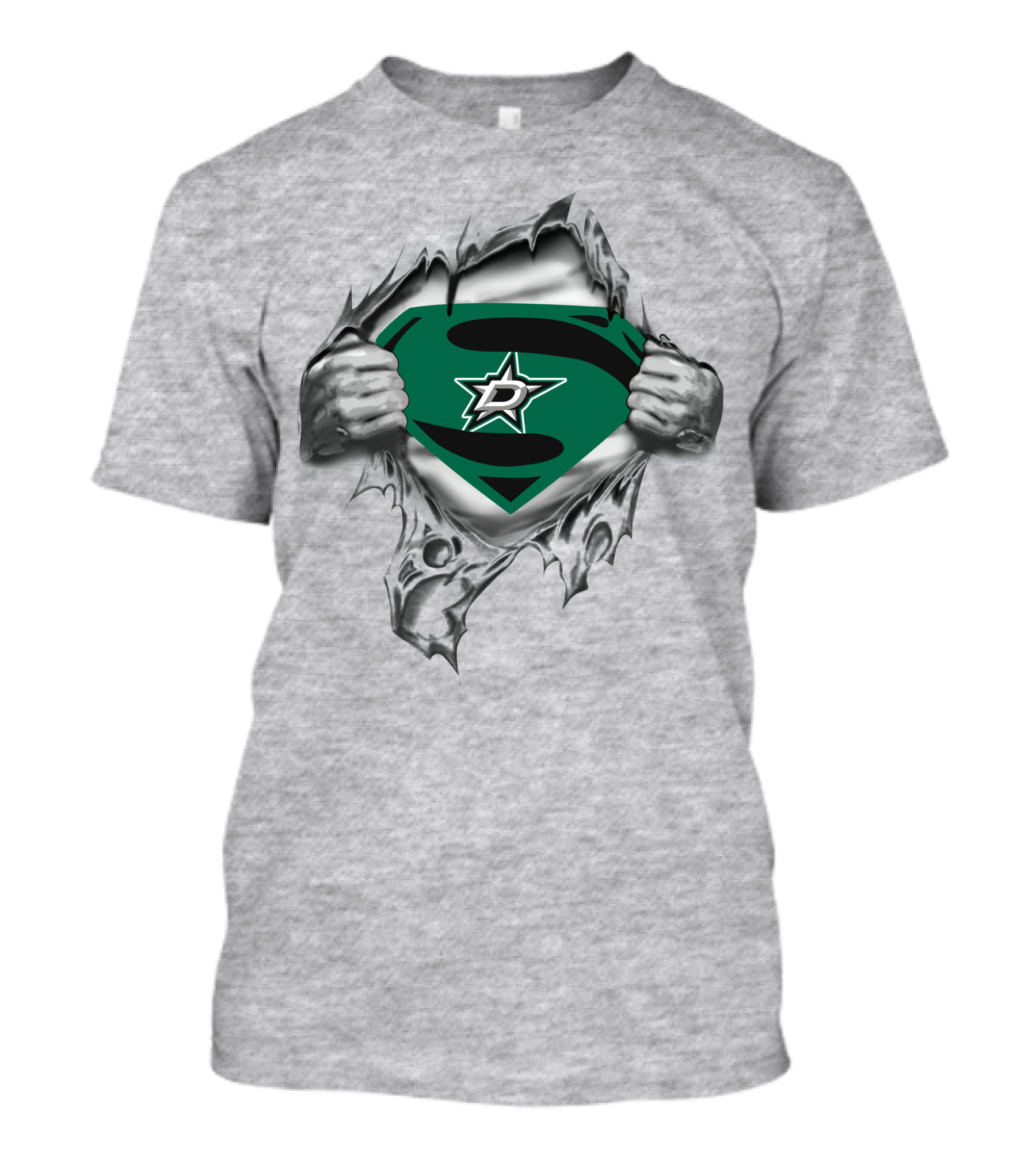 Dallas Stars Hockey Superman Logo Symbol Pullover T-Shirt