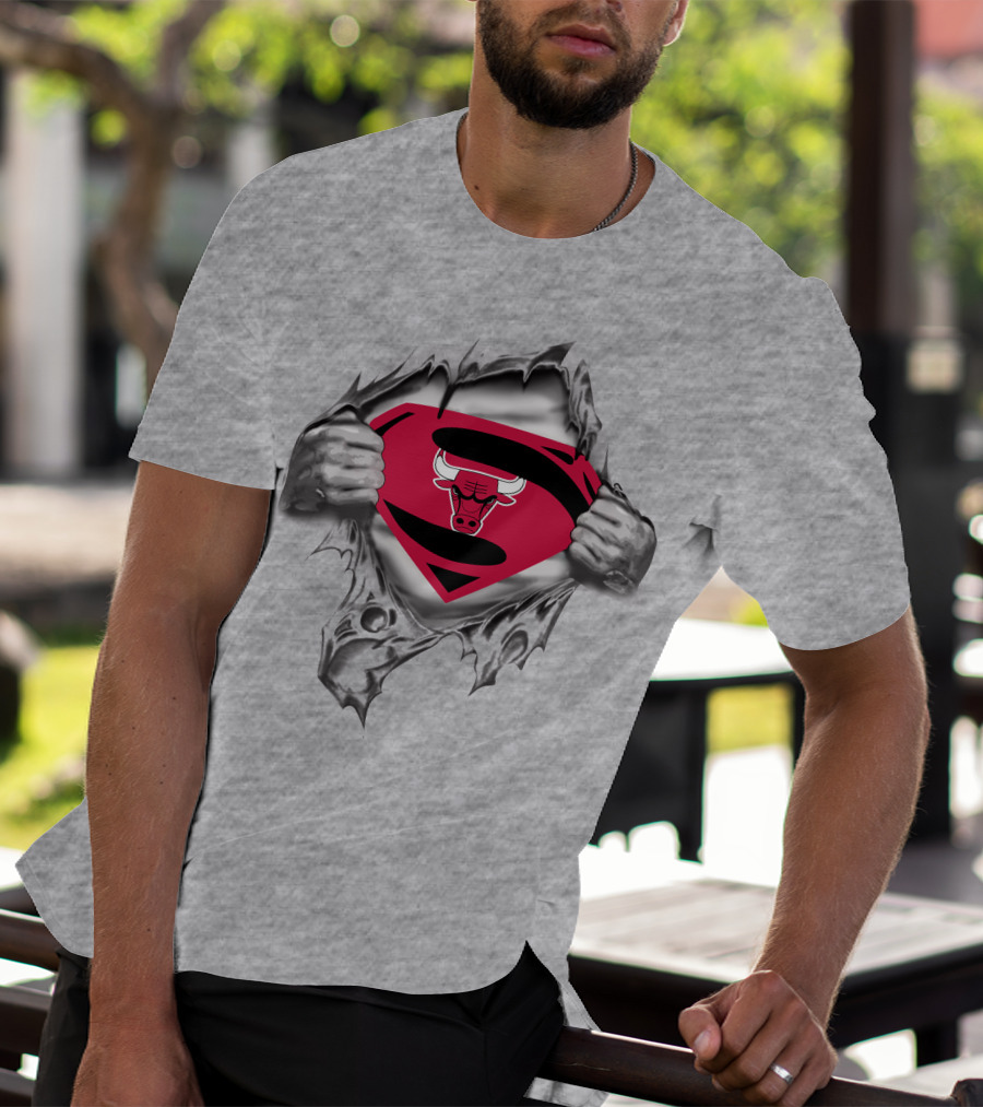 Chicago Bulls Superman Logo Bulls Emblem Superman Shield T-Shirt