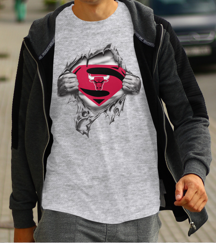 Chicago Bulls Superman Logo Bulls Emblem Superman Shield T-Shirt