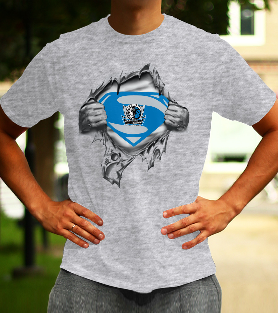 Dallas Mavericks Superman Logo Tear Hero T-Shirt