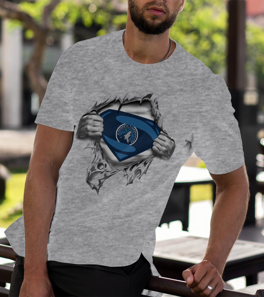 Minnesota Timberwolves Superman Logo Superhero T-Shirt