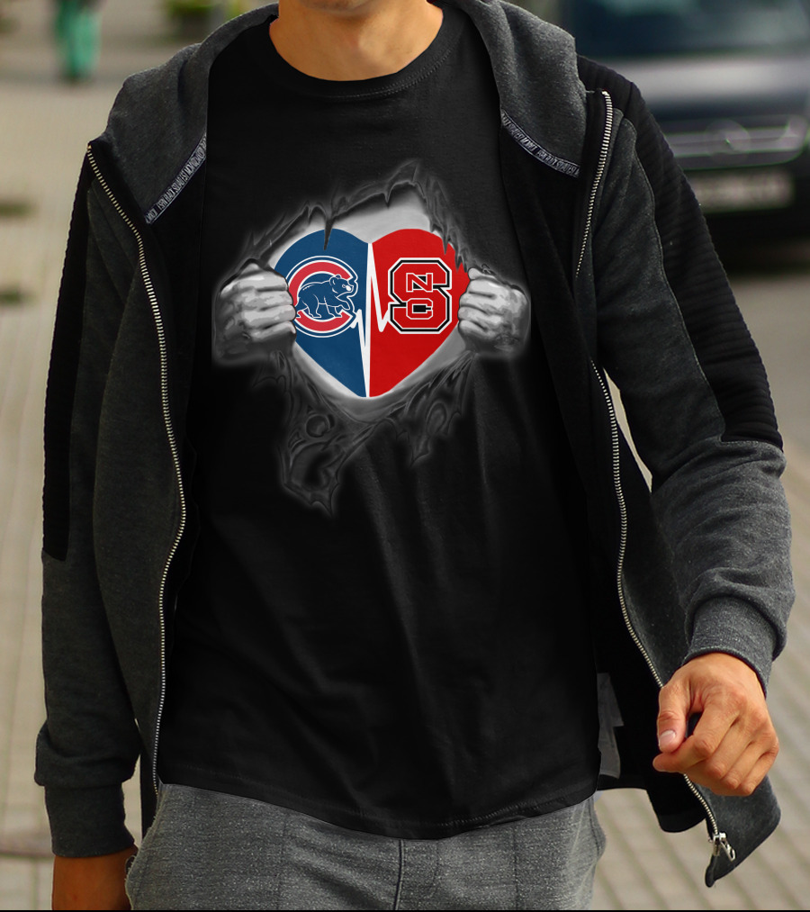 Cubs NC State Heart T-Shirt